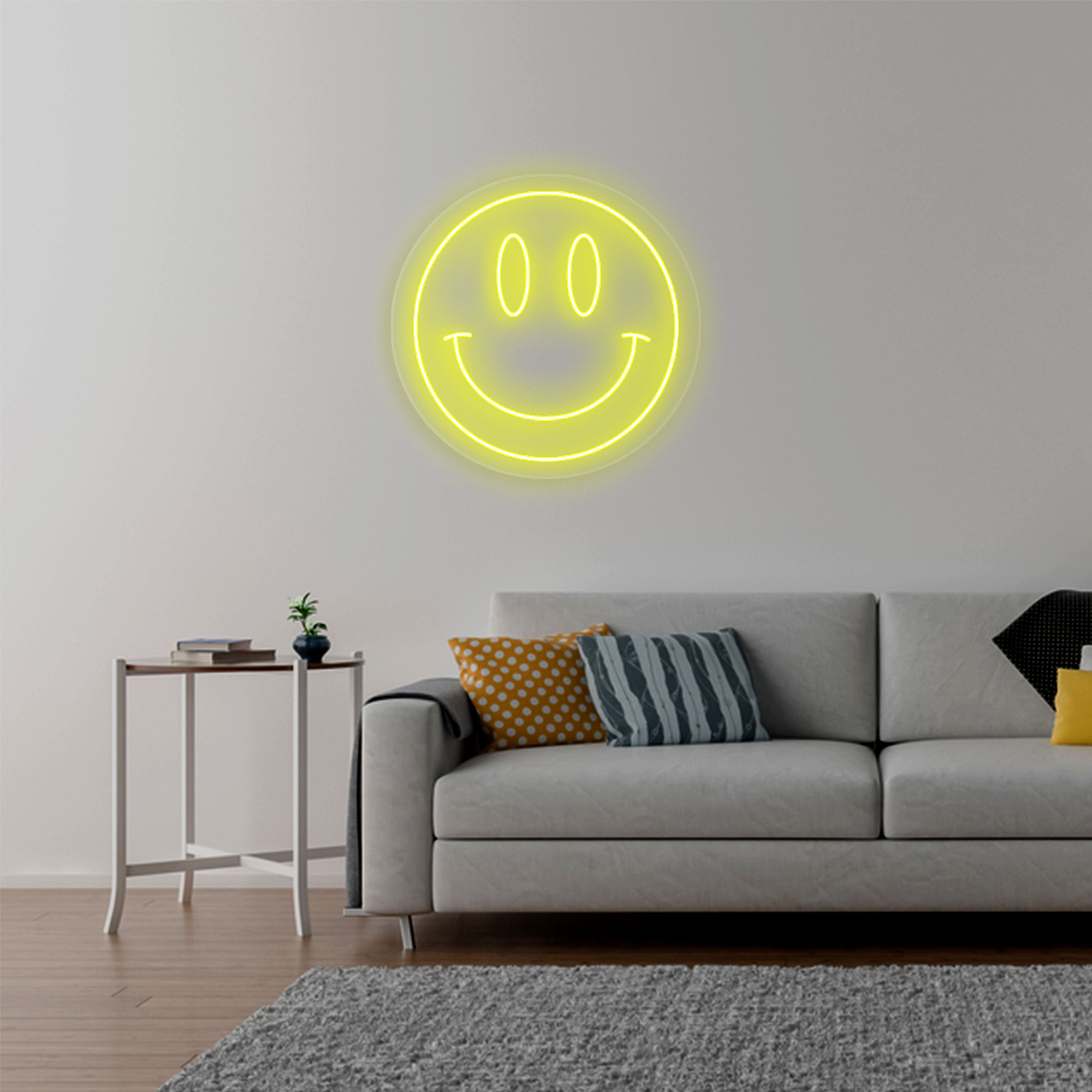 Fun Bright Yellow OK Smiley Face LED Night Light Room Wall 2024 Decoration